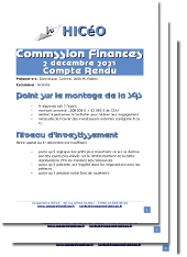 Commission Finances - 2 décembre 2021